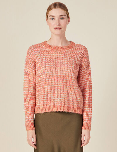 Pull manches longues rouge clair femme