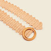 Ceinture large tressée beige femme