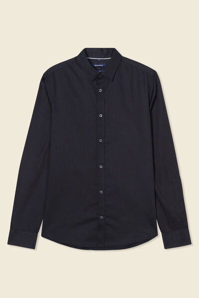 Chemise manches longues noir homme