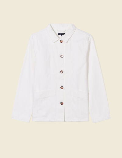 Surchemise droite boutonnée ecru femme