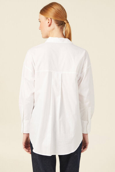 Chemise manches longues blanc femme