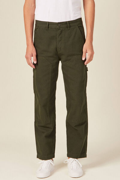 Pantalon large vert kaki homme
