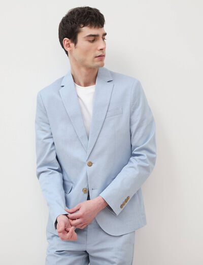 Blazer manches longues col classique bleu gris homme