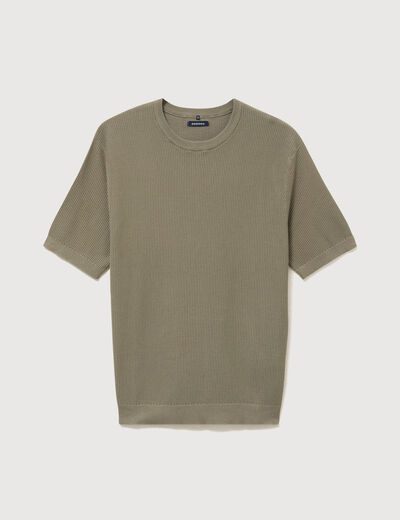 T-shirt en coton manches courtes vert kaki homme