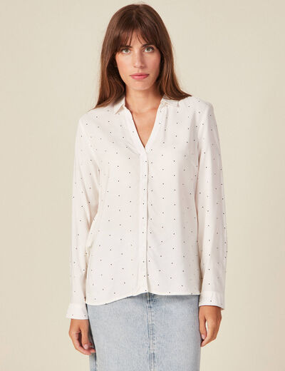 Chemise manches longues ecru femme
