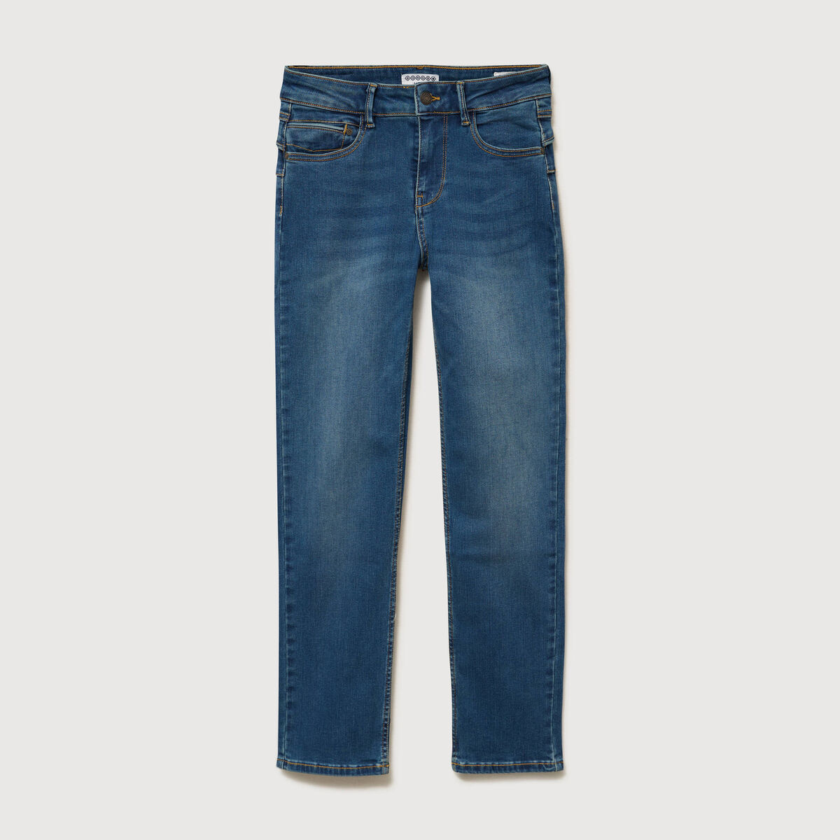 Jeans regular 7/8&egrave;me denim stone femme