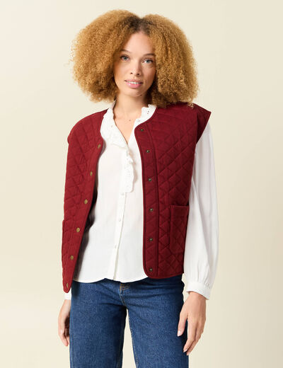 Gilet sans manches rouge foncé femme