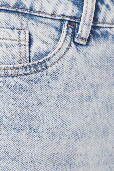 Jeans mom 7/8ème denim snow bleu femme