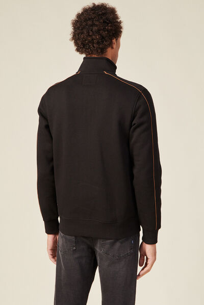 Gilet zippé col montant noir homme