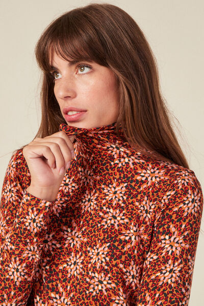 T-shirt manches longues camel femme