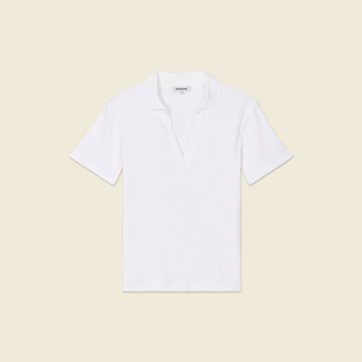 Polo manches courtes blanc femme