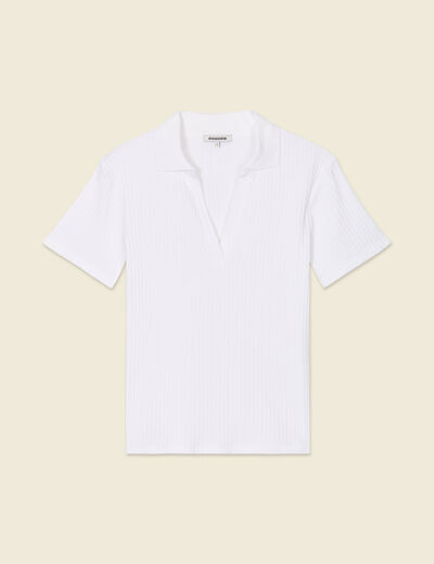 Polo manches courtes blanc femme