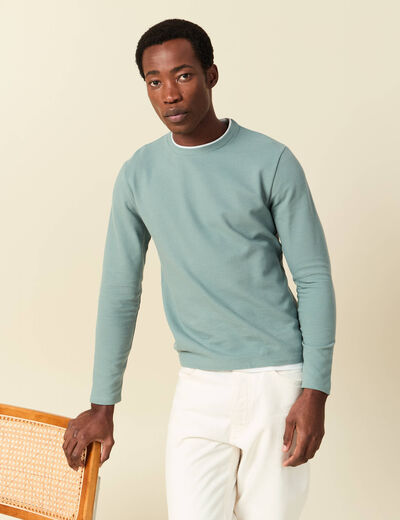 T-shirt manches longues bleu gris homme
