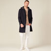 Manteau avec capuche amovible bleu foncé homme