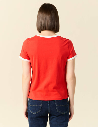 T-shirt manches courtes rouge femme