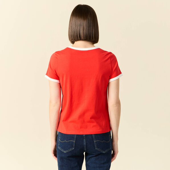 T-shirt manches courtes rouge femme