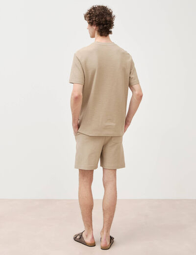 T-shirt manches courtes beige homme