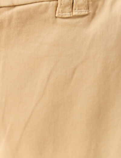 Pantalon chino cigarette beige femme