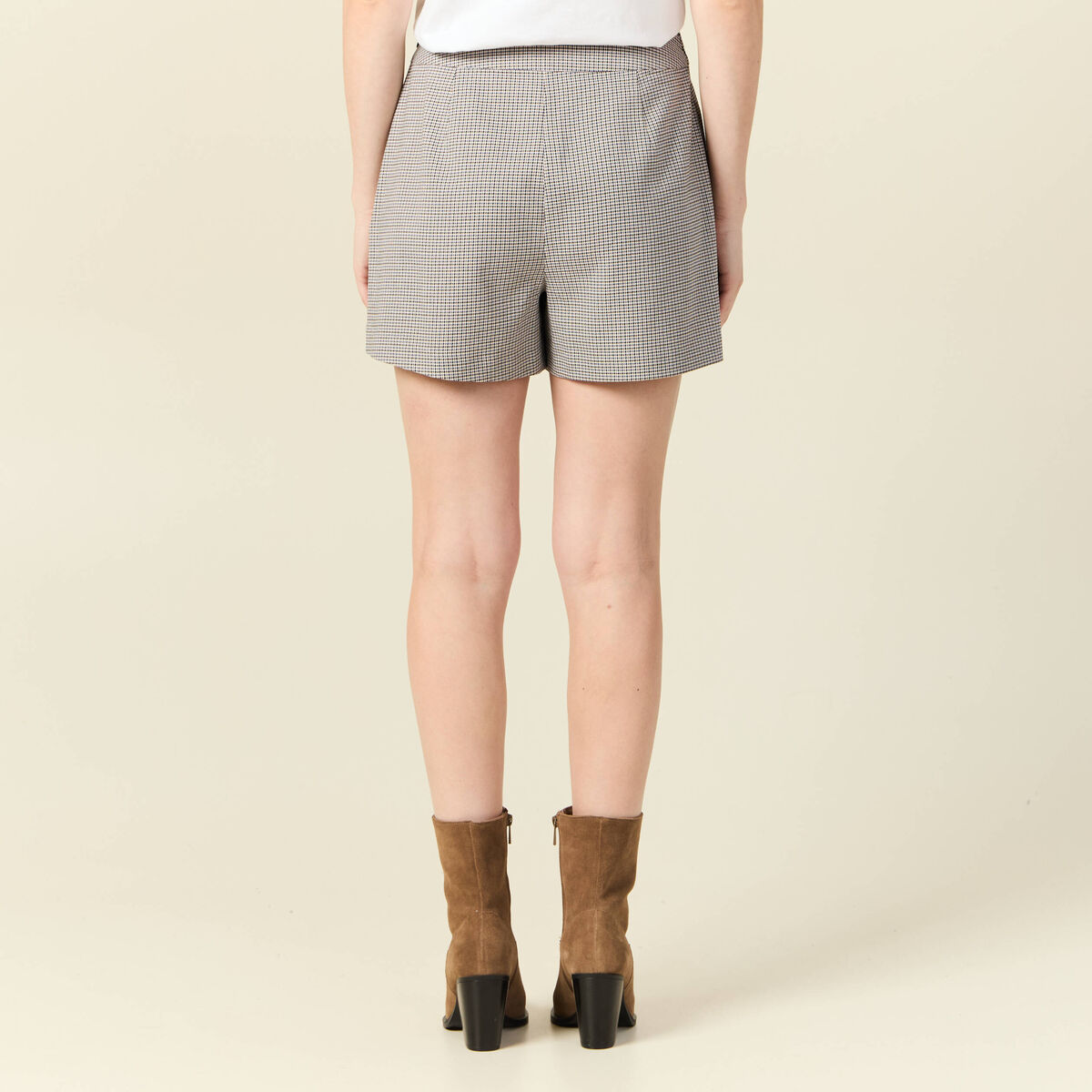 Jupe-short droite bleu marine femme