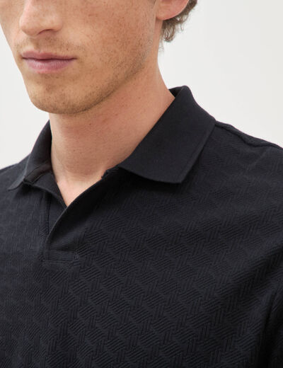 Polo cintr&eacute; manches courtes noir homme