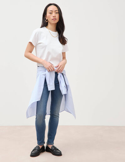 Jeans skinny push up 7/8&egrave;me denim stone femme
