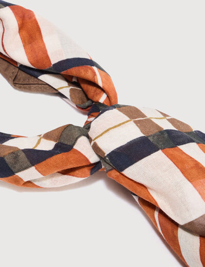 Foulard en coton orange fonc&eacute; homme