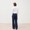 Jeans wide large taille haute denim brut rinse femme