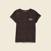T-shirt manches courtes marron foncé femme