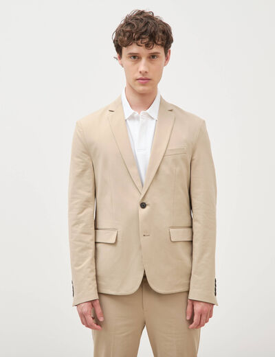 Veste blazer stretch beige homme