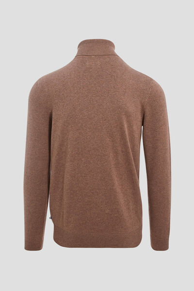 Pull manches longues marron homme