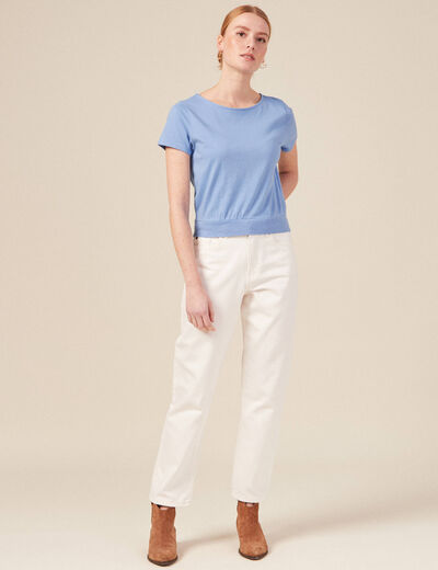 T-shirt manches courtes bleu lavande femme