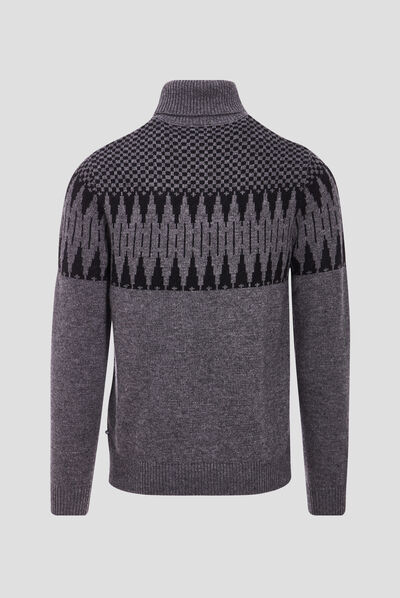 Pull manches longues gris foncé homme