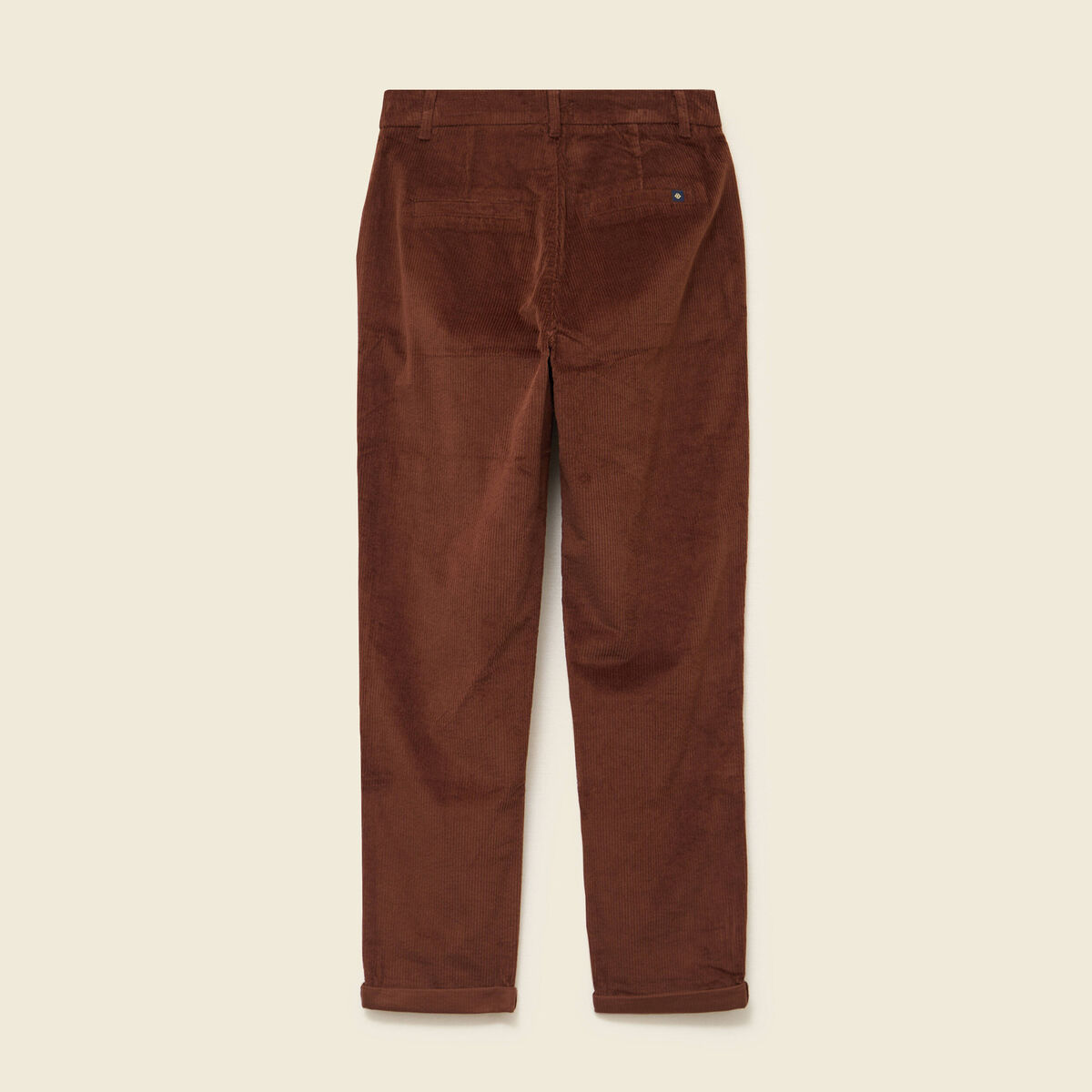 Pantalon large 7/8&egrave;me taille haute marron fonc&eacute; femme