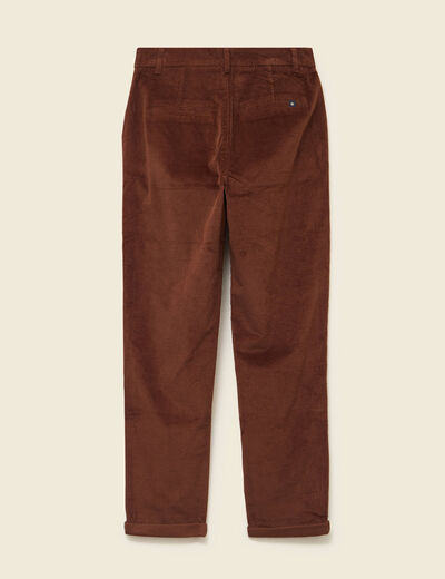 Pantalon large 7/8&egrave;me taille haute marron fonc&eacute; femme