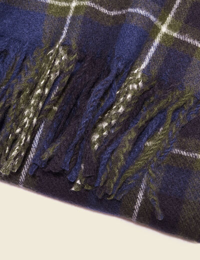 Écharpe à franges bleu marine homme