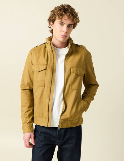 Veste col montant manches longues camel homme