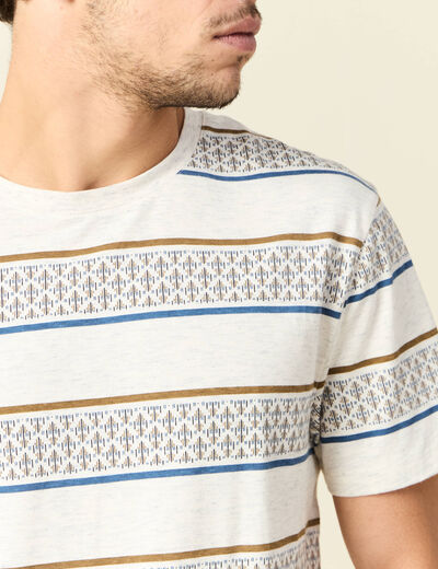 T-shirt manches courtes beige homme