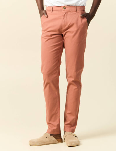 Pantalon slim Instinct chino vieux rose homme