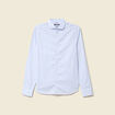 Chemise droite courte col italien bleu ciel homme