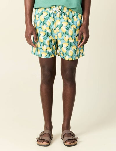 Short de bain bleu gris homme