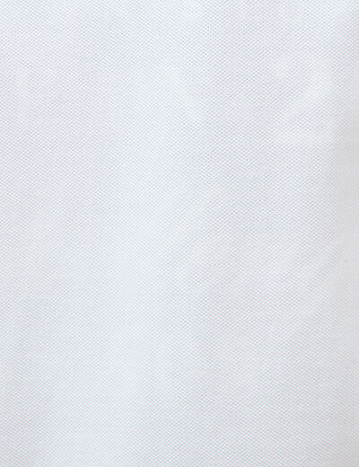 Polo cintr&eacute; en coton manches courtes blanc homme