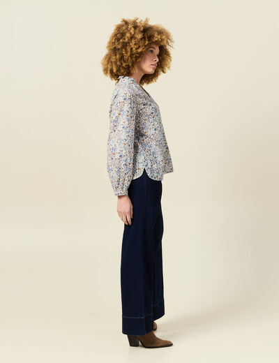 Blouse manches longues bleu clair femme