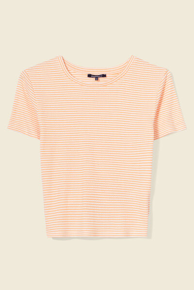 T-shirt manches courtes orange femme