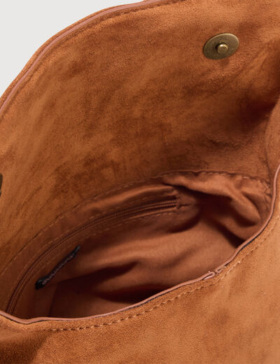 Sac bandouli&egrave;re avec doublure marron clair femme