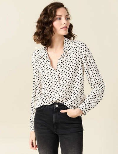Chemise manches longues blanc femme