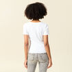 T-shirt manches courtes côtelé blanc femme