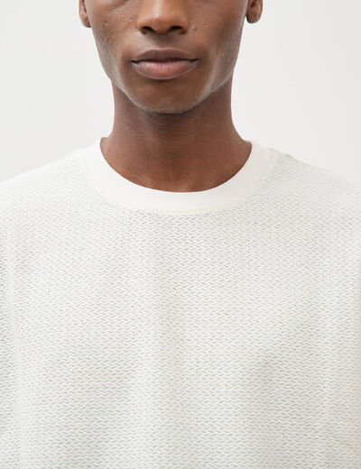 T-shirt manches courtes ecru homme