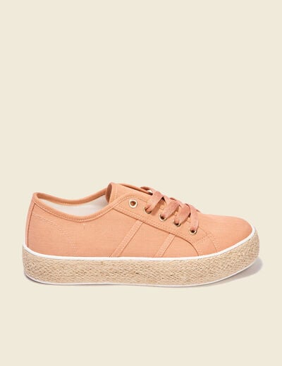 Espadrilles plateformes orange foncé femme