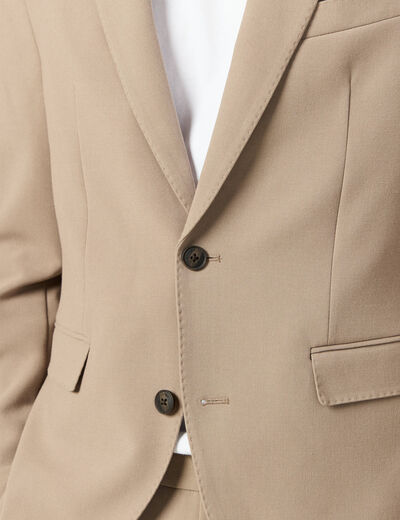 Blazer manches longues col tailleur taupe homme
