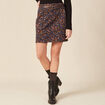 Jupe droite courte multicolore femme